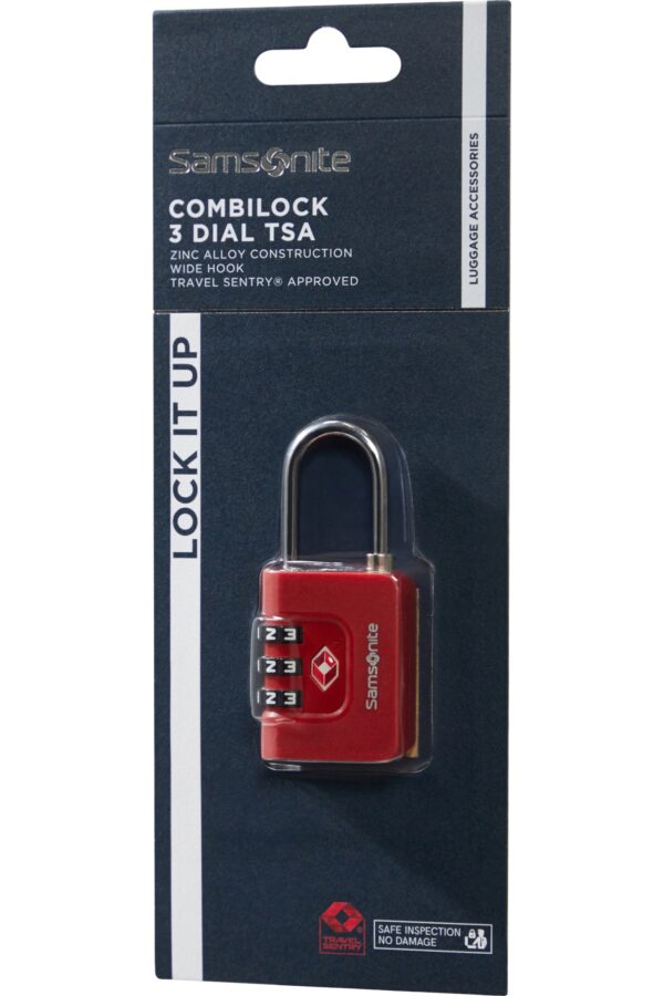 Accesorio de viaje TA REVOLUTION Combilock 3 Dial Tsa Red