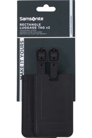 Accesorio de viaje TA REVOLUTION Rectangle Luggage Tag x 2 Black