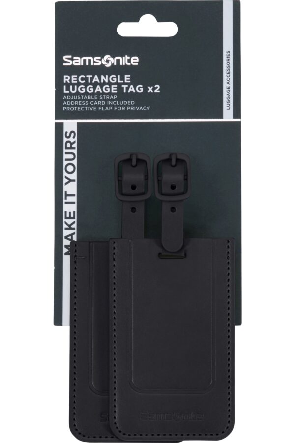 Accesorio de viaje TA REVOLUTION Rectangle Luggage Tag x 2 Black