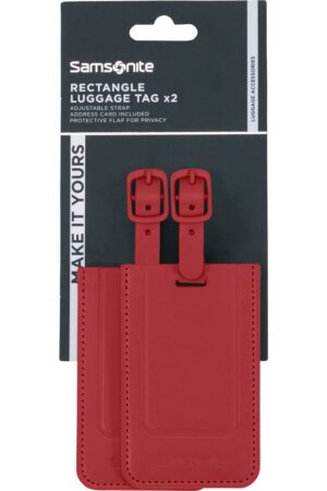Accesorio de viaje TA REVOLUTION Rectangle Luggage Tag x 2 Red