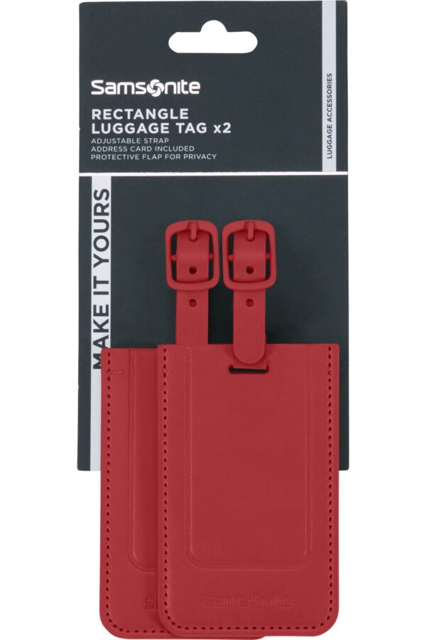 Accesorio de viaje TA REVOLUTION Rectangle Luggage Tag x 2 Red