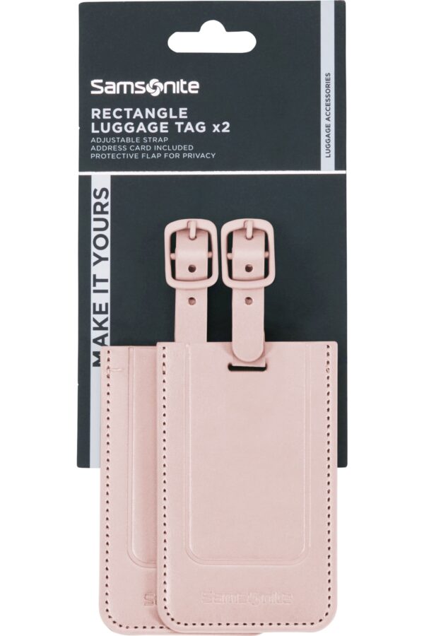 Accesorio de viaje TA REVOLUTION Rectangle Luggage Tag x 2 Rose