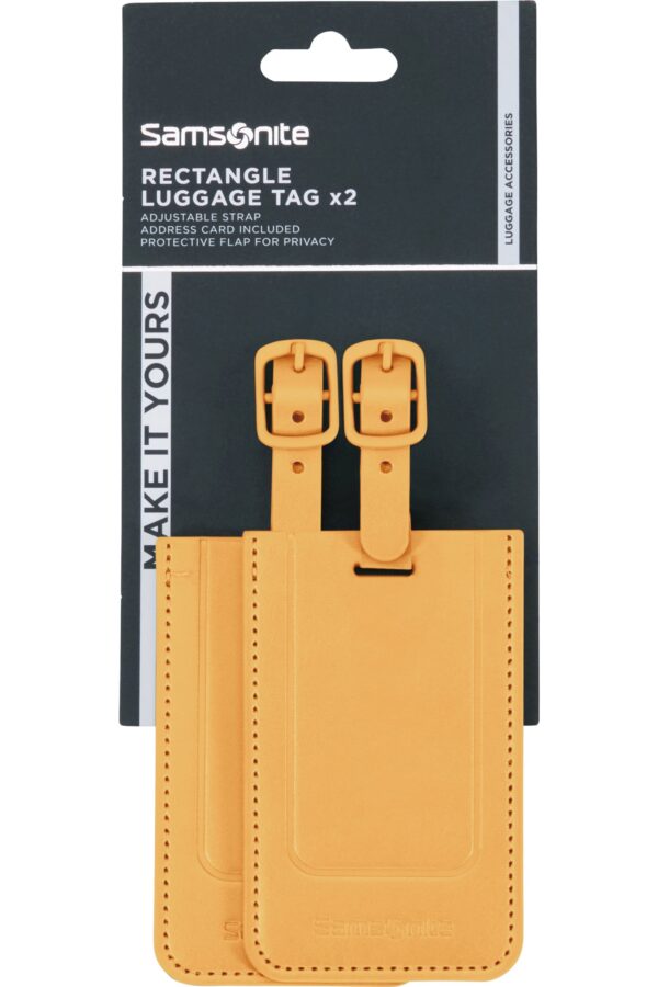 Accesorio de viaje TA REVOLUTION Rectangle Luggage Tag x 2 Yellow