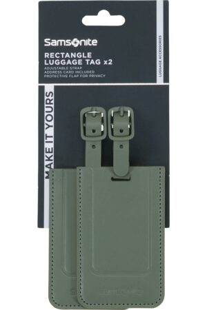 Accesorio de viaje TA REVOLUTION Rectangle Luggage Tag x 2 Green