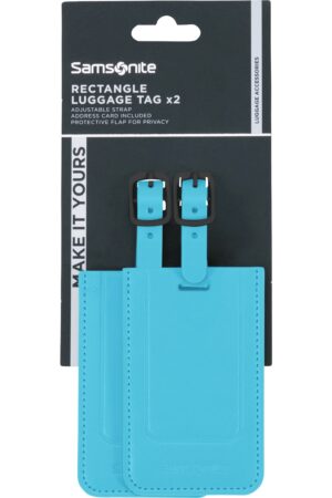 Accesorio de viaje TA REVOLUTION Rectangle Luggage Tag x 2 Vivid Blue